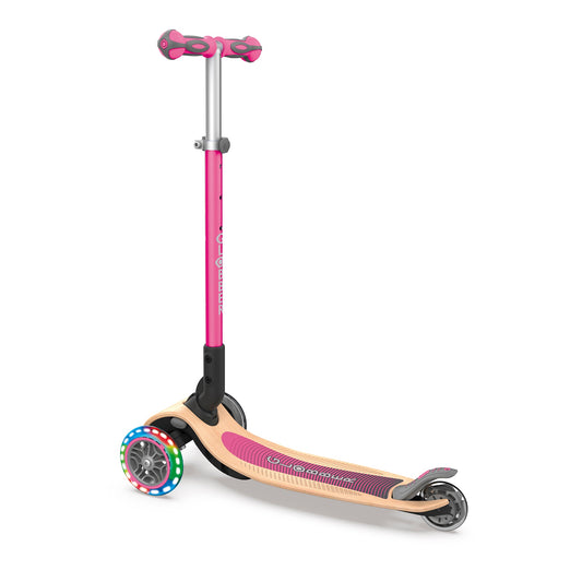 Primo Foldable Wood Lights Scooter - Deep Pink