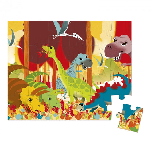 Janod Hat Boxed 24 Pieces Puzzle - Dinosaurs