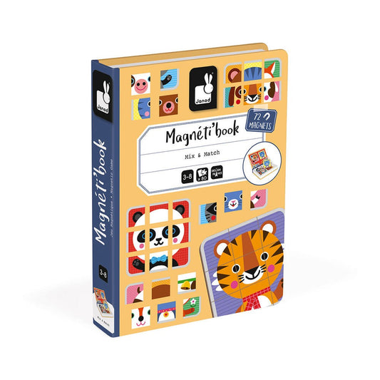 Janod Mix and Match Animal Magneti'Book Educational Travel Game - 72 Magnets