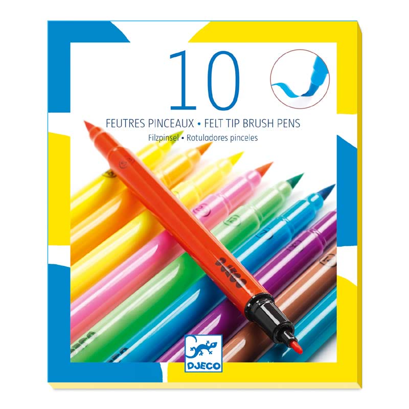 10 Felt Brushes - Pop Colours - Colours For Older Ones