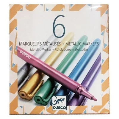 6 Metallic Markers - Colours For Older Ones