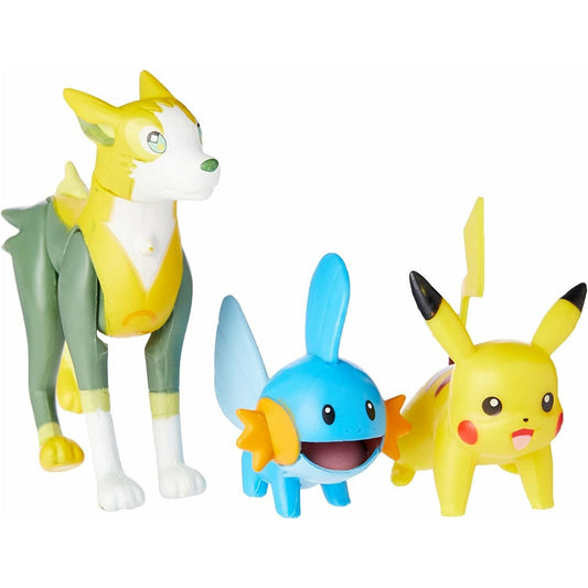 Pokemon Battle Figure Set 3 pack - Mudkip, Pikachu & Boltund