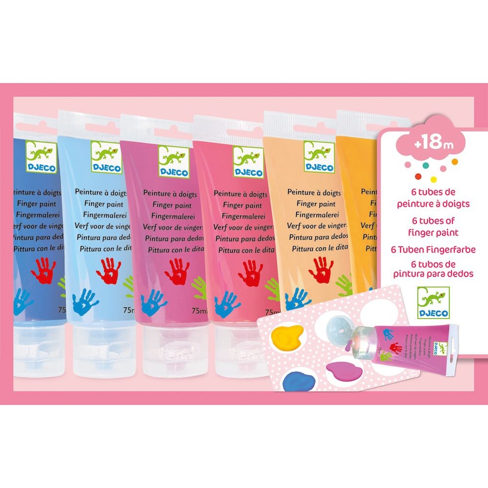 6 Finger Paint's Tubes - Sweet - Colours For Little Ones