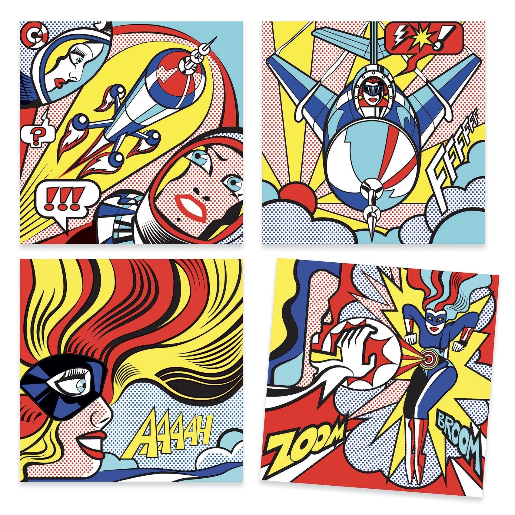 Djeco Design - A Colour and Transfer Activity Set Inspired by - Superheroes