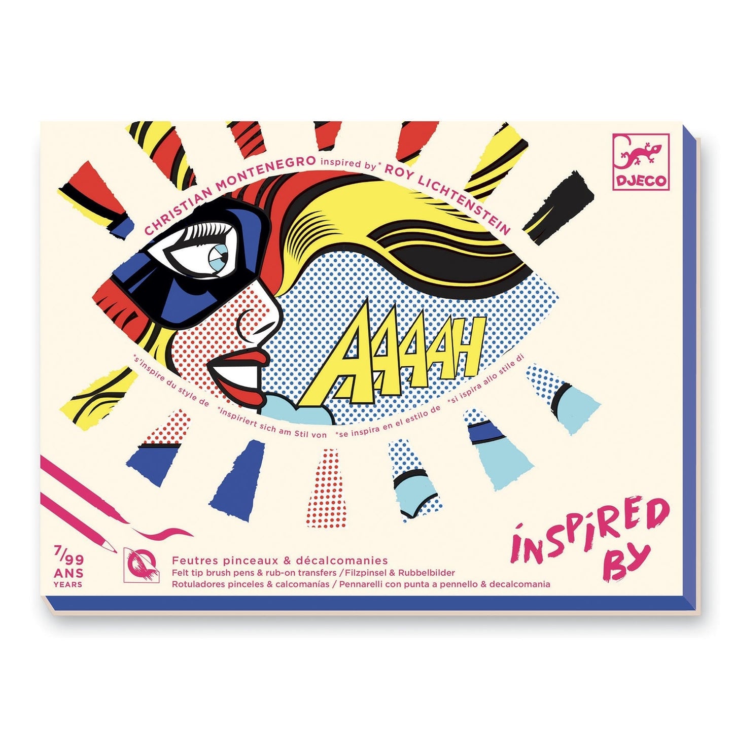Djeco Design - A Colour and Transfer Activity Set Inspired by - Superheroes