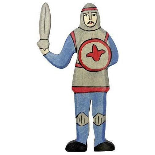 Holztiger Blue Fighting Knight Wooden Figure