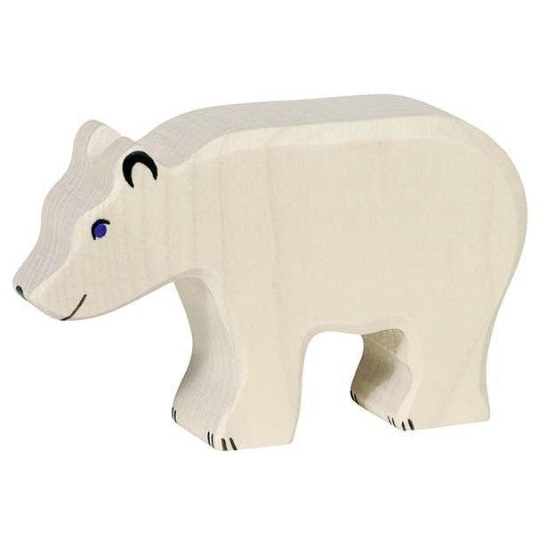 Holztiger Feeding Polar Bear Wooden Figure