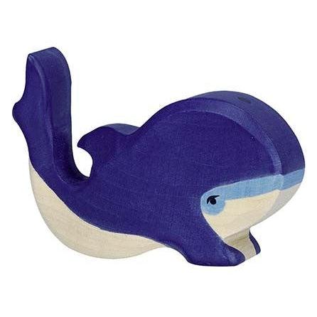 Holztiger Small Blue Whale Wooden Figure