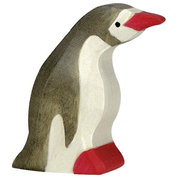 Holztiger Small Penguin with Head Forward Wooden Figure