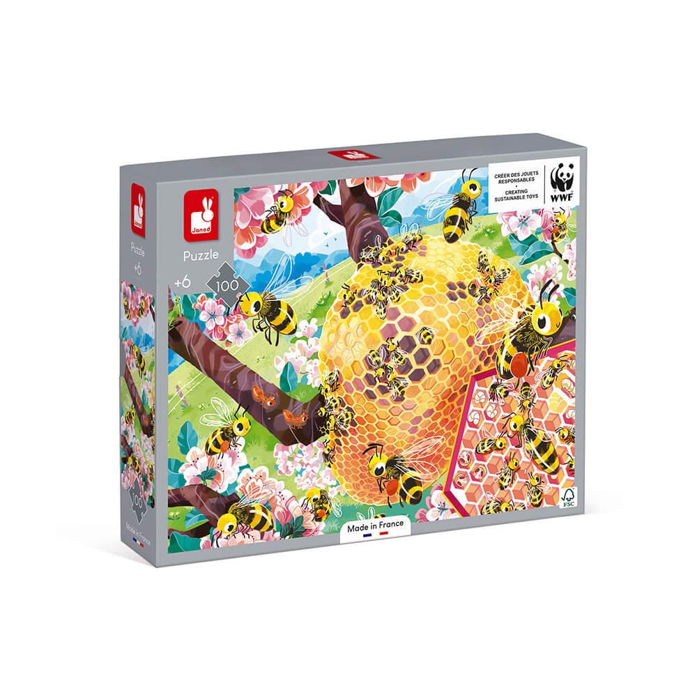 Janod 100 Piece Bee Life Puzzle - in Partnership with WWF®