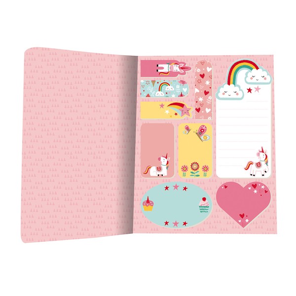 Janod Notebook with Adhesive Notes Fox and Unicorns
