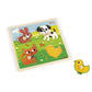 Janod Tactile Wooden Peg Puzzle "My First Animals"