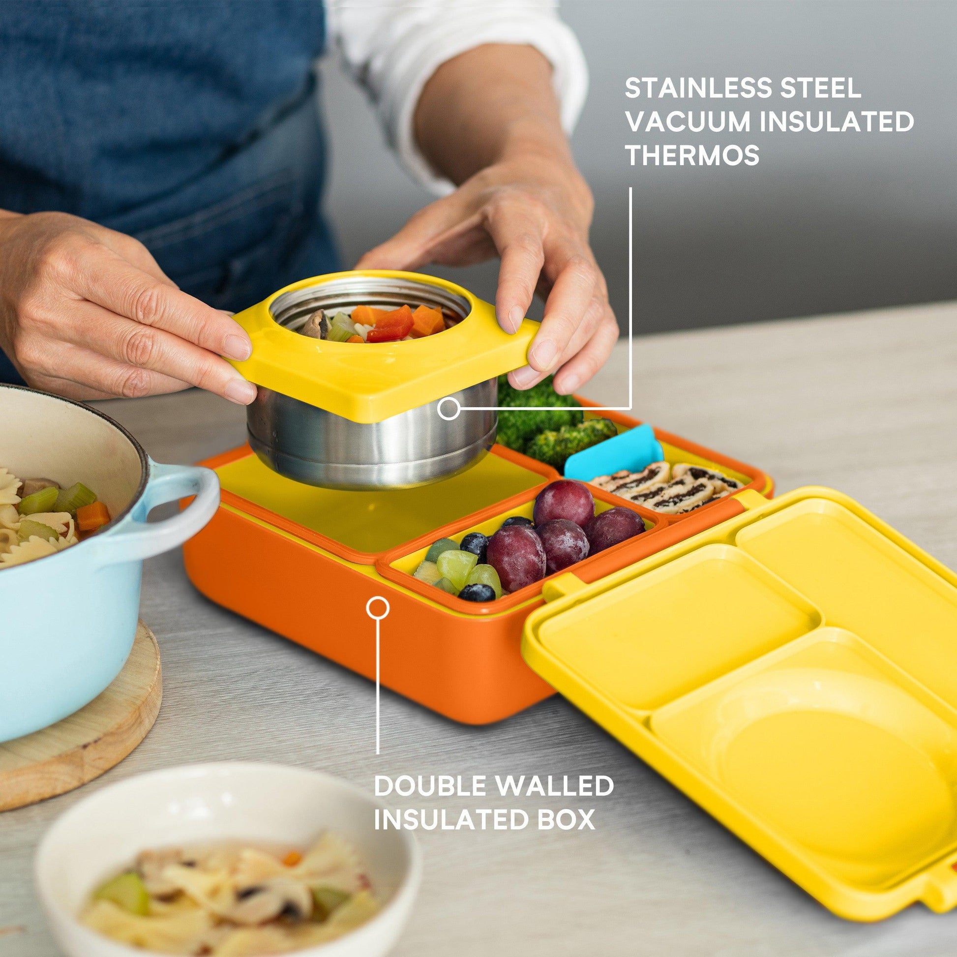 OmieLife OmieBox - Yellow Sunshine - Bento Box for Kids Insulated – Abacus  Toys